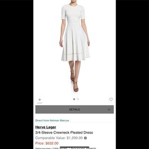 Herve leger pleated fit and flare dress